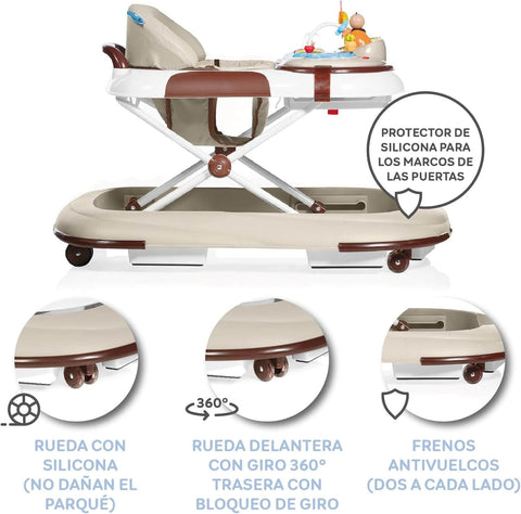 Baby walker with sound tray and games