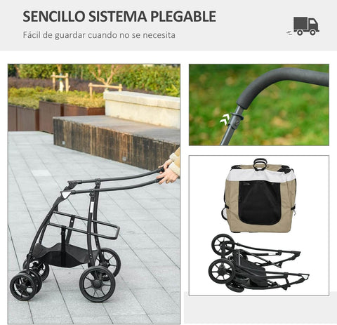 Passeggino 2 in 1 per cani di piccola taglia 