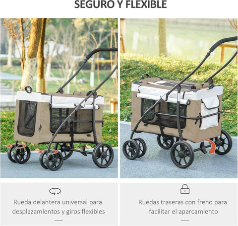 Passeggino 2 in 1 per cani di piccola taglia 