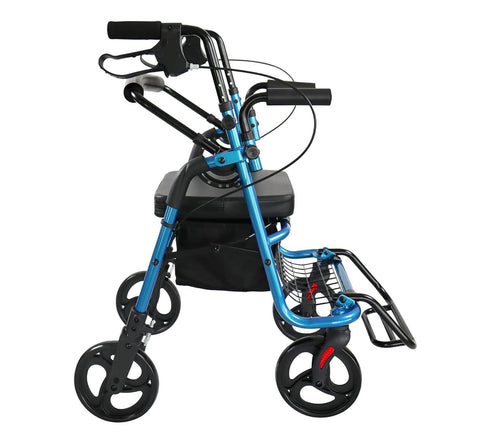 Blue and black walker on a white background