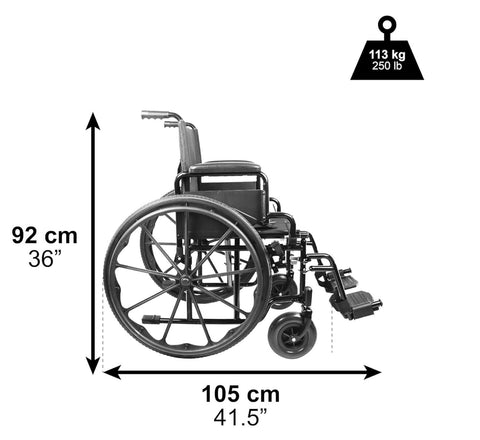 Silla de ruedas plegable (asiento 46 cm)