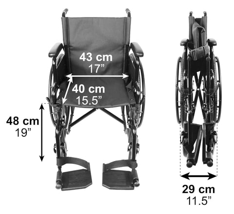 Silla de ruedas plegable (asiento 46 cm)