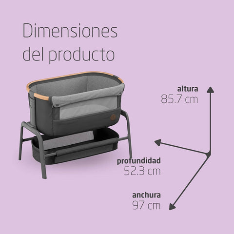 Baby Co-Sleeper Cot with Adjustable Heights (0–6m)