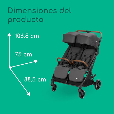 Passeggino gemellare – Passeggino doppio 0-22 kg 