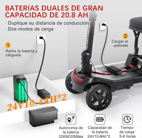 Scooter de movilidad plegable
